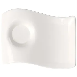 Villeroy & Boch Villeroy und Boch NewWave Caffè Kleiner Unterteller Partyplate, 17 x 13 cm, Premium Porzellan, Weiß