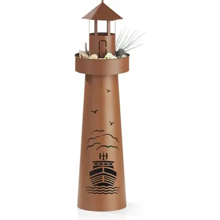 GARVIDA LED-Dekosäule Leuchtturm - 70 cm - braun - Braun