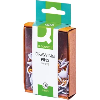 Q-Connect KF02019Q Reißzwecke massiver Kopf 120 Stück weiß