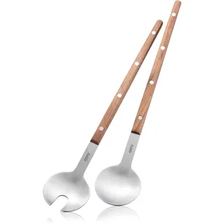 GEFU Salatbesteck FILIGO 2-teilig aus Edelstahl und Walnussholz 32,5 cm