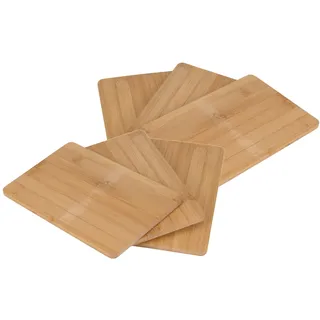 Bambus Schneidebrettchen 22 x 14 cm - 6er Set - Küchenbrett aus Holz - Schneide Servier Küchen Brett Brettchen natur