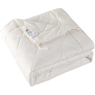 Homescapes Winterbettdecke Schurwolle 200/200 cm , Textil , Füllung: Schafschurwolle , Quadratisch , 200x200 cm , Oeko-Tex® Standard 100 , Heimtextilien, Kopfpolster & Bettdecken, Bettdecken, Winterdecken