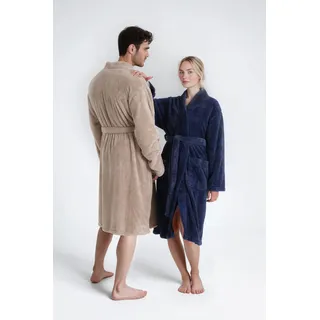 MY HOME Unisex-Bademantel »Lillou Kimono, ideal für Sauna & Spa, Hotelbademantel, Morgenmantel« 1 Stk. kuschelig weicher Fleece, plüsch, für Damen und Herren, XS-3XL, blau