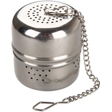 Bild Tee-Ei mit Kette INOX, Edelstahl, Silber, Ø ca. 3,7 cm, Höhe ca. 4 cm