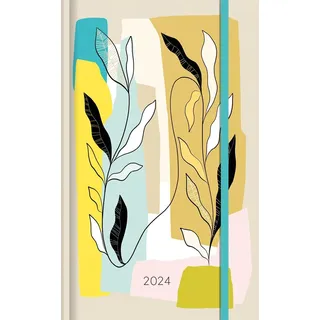 Dominique Vari Wallpiece - Wochen-Notizkalender groß 2024 - Taschen-Kalender 13x21 cm - mit Verschlussband & Falttasche - Weekly