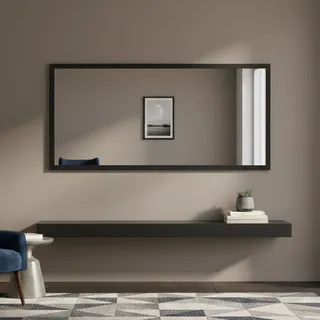 Dmora - Spiegel Romeo, Badezimmerspiegel, 100 % Made in Italy, 120 x 2 x 60 cm, glänzendes Anthrazit