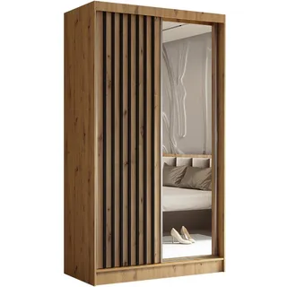 beautysofa Schwebetürenschrank Helix 120 x 216 x 61 cm Braun