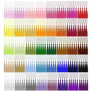 200 Stück Mini Quasten Mehrfarbig, BetterJonny Seidig Weiche Bunte Quaste 40Farben Handgefertigtes Quasten für Lesezeichen Schmuckherstellung DIY BastelzubehörWohnkultur,5 Stück pro Farbe