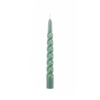 Cereria Di Giorgio Lackierte Kerzen gedreht Durchmesser 2,2 cm Höhe 21 cm 3 Stück Vintage Green