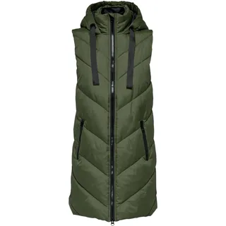 Jdy Women's JDYSKYLAR Padded Hood Waistcoat OTW NOOS Weste, Forest Night/Detail:Black, L