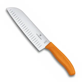 Victorinox Swiss Classic Santokumesser, Kullenschliff, orange