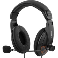 Deltaco HL-56 headphones/headset Wired Head-band Calls/Music Black (Kabelgebunden), Kopfhörer, Schwarz