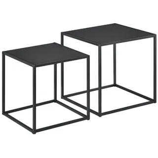 [en.casa] Beistelltisch Set Industriedesign Schwarz [en.casa]