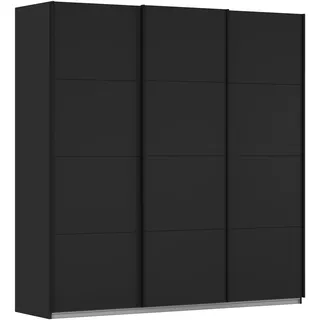 Schwebetürenschrank OTTO HOME "Kleiderschrank Schrank Garderobe AGORDO mit Dekor- oder Hochglanzfront", schwarz, griffleisten schwarz, B:203cm H:210cm T:62cm, Holzwerkstoff, Schränke, Schwebetürenschrank, in 4 Breiten und 2 Höhen MADE IN GERMANY