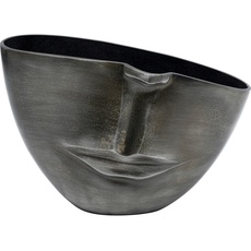 Bild Vase Half Face, Antrhazit, Deko Vase, Blumenvase, Aluminium, 31x22x11 cm (H/B/T)