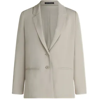 Longblazer BETTY BARCLAY "Longblazer mit Reverskragen", Damen, Gr. 42, beige (grau beige), Obermaterial: 96% Polyester PES. 4% Elasthan EL., Blazer Longblazer