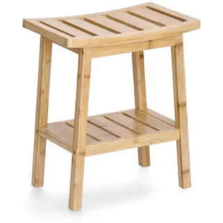 Zeller Present Hocker , Naturfarben , Holz , Bambus , 40x25x46 cm , Wohnzimmer, Sessel, Hocker & Hockerbänke, Sitzhocker