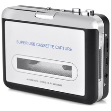Zerone Tragbarer Audiokassettenkonverter, USB-Kassette zu MP3-Kassettenrecorder mit CD-Kopfhörern