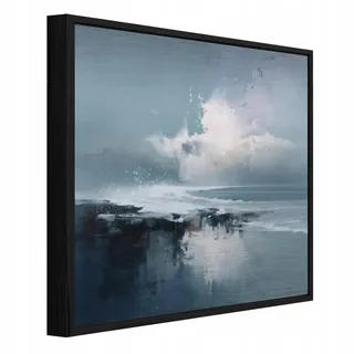 WallArena Bilder mit Rahmen Meer Abstraktion Blau 50x50 cm