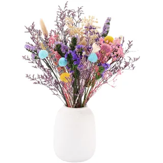 Xialvyu 34 Stück Trockenblumenstrauß, 13 Sorten Trockenblumen Naturliche, Trockenblumen Deko Bunt, Dried Flowers, Strohblumen Getrocknet für Wohnzimmerdeko, Tischdeko, Hochzeitsarrangement