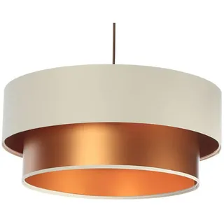 Onzeno Hängeleuchte Kupfer 60/20 cm , Beige, Kupferfarben , Kunststoff , E27 , 1x20x60 cm , Lampen & Leuchten, Innenbeleuchtung, Hängeleuchten, Pendelleuchten