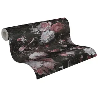 A.S. Création Vliestapete Blumen Schwarz Rot