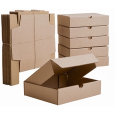 IPEA Flachen Faltkartons 21 x 15 x 5 cm für Versand, E-Commerce, Geschenke - 10 Stück - Made in Italy - Quadratische Mehrzweckboxen zum Verpacken von Gegenständen, Veranstaltungen, Partys - Kartons