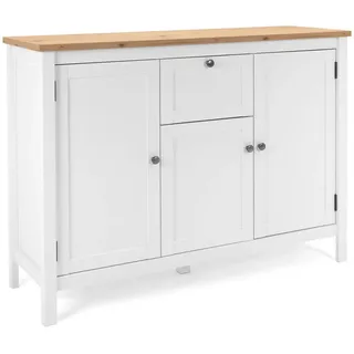 Homestyle4u Kommode Sideboard Schrank mit 4 Schubladen Weiß Holz