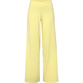 Strickhose LASCANA, Damen, Gr. 40/42, N-Gr, gelb, Obermaterial: 50% Viskose, 28% Polyester, 22% Nylon, unifarben, Basic, bequem lang, Hosen Strickhose, mit weitem Bein, Loungewear