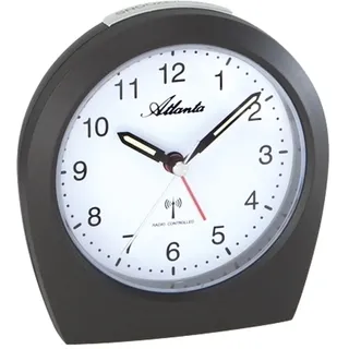 Atlanta 1824/4 Wecker Funkwecker Funk anthrazit Licht Snooze leise ohne Ticken - Grau