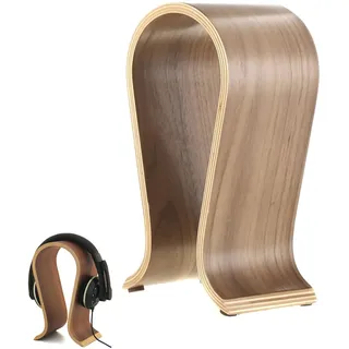 Tuwyii Kopfhörer Ständer Holz, Kopfhörerständer, Kopfhörer Halter, Kopfhörerständer Universal Holz, U Form, Gaming Headset Ständer für Over-Ear-Kopfhörer, für Ihren Schreibtisch (Walnussholzfarbe)