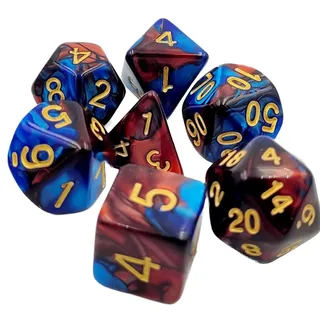 Dice4friends DIC17521 Würfelset Racing: Red/Blue (7) Würfel