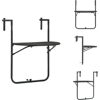 vidaXL Balkonhängetisch Braun 60x64x83,5 cm Kunststoff Rattanoptik - Gartentische - Braun