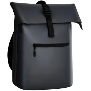 Gloop Rolltop Rucksack Wasserdicht für Damen & Herren, Großkapazitärer Rucksack, Klassisches Design mit Funktionalität, Elegant Reiserucksack Daypack für Reisen, Radfahren (schwarz)