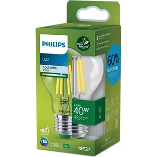 Philips LED Lampe, LED CLA 40W E27 4000 K, 2,3 W, 8720169187573, A60