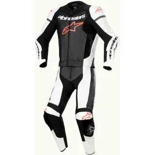 Alpinestars GP Force Lurv, Lederkombi 2tlg. perforiert - Schwarz/Weiß/Neon-Rot - 58