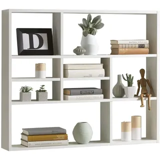 FMD Möbel, 269-001E Mika Wandregal, Holz, Weiß, Maße 90.0 x 78.0 x 16.0 cm(BHT)