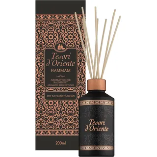 TESORI D’ORIENTE Duftstäbchen 'Hammam' | aromatischer Raumduft mit Orangenblüte, Mandarine & Amber | Sinnlicher Duft für eine orientalische Atmosphäre | Wellness-Ritual für Körper & Sinne | 200ml