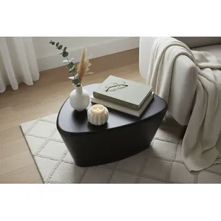 Beistelltisch SIT, schwarz, B:70cm H:36cm T:53cm, Mango massiv, Tische, Beistelltisch, dreieckige Tischplatte