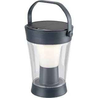 Solarleuchte ANGERS LED 3W 4000K IP54 Kunststoff grau, transparent H:24cm Ø12cm dimmbar mit Schalter, Lichtsensor