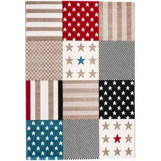 Pergamon Kinder UND Jugend Teppich Maui Sterne , Rot, Blau , Textil , 200x290 cm , Teppiche & Böden, Teppiche, Teppich Kinderzimmer