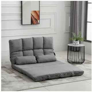 Homcom Relaxsessel 2-in-1 Polyester/Samt 73 x 60 x 102 cm Grau