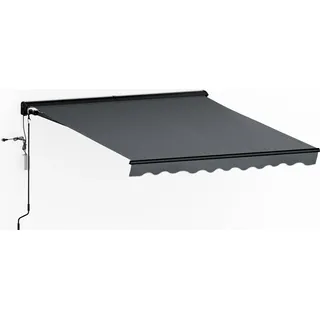 Blumfeldt CloudShade Markise – Elektrische Halbkassettenmarkise mit App & Fernbedienung, UV 30+ & Regenschutz, Verstellbarer Neigungswinkel, Robuster Alurahmen, Einfache Wandmontage, 250x200 cm - Grau