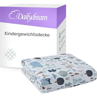 DAILYDREAM Kinder Gewichtsdecke aus 100% Baumwolle, 2,3Kg, 90x120cm, Motiv Wald