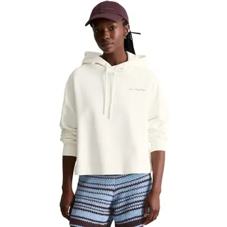 Hoodie MARC O'POLO DENIM, Damen, Gr. L, weiß (silky weiß), Sweatware, Obermaterial: 100% Baumwolle, oversize, Bündchen, Sweatshirts Hoodie, oversize aus softem French Terry