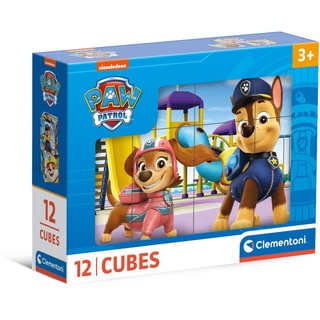 Clementoni Paw Patrol 12 Würfel Puzzle Kinder - Geschicklichkeitsspiel für Kinder ab 3 Jahren - Sensorik- & Motorikspielzeug 41194