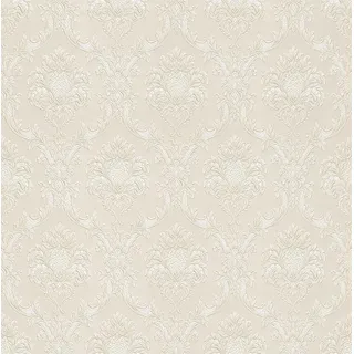Rasch Tapete 147919 - Helle Papiertapete mit Barock-Muster und Ornamenten - Metallic glänzend