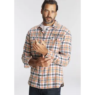 Man's World Flanellhemd, mit Stickerei Man's World orange-weiss-blau XXL (45/46)