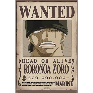 Abysse Corp One Piece Poster Wanted Zoro new (91.5x61)