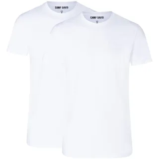 CAMP DAVID Unterhemd "underwear" 2er Pack, mit flacher Naht, weiß